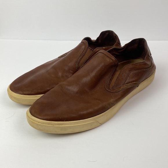 Ugg | Brown Leather Slip On Loafers Men’s 11 - Picture 2 of 10